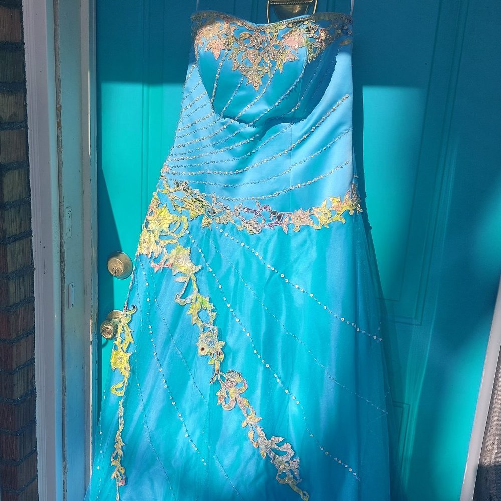 Aqua Blue Formal Gown